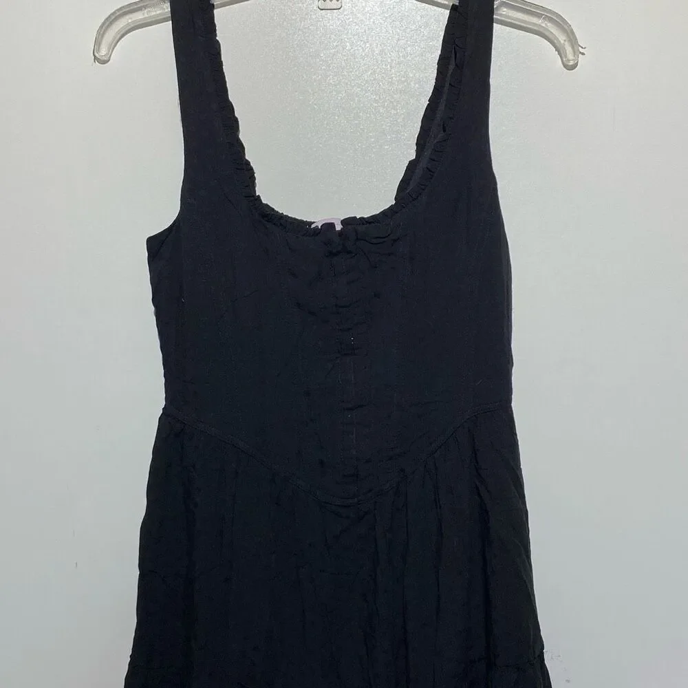 SO Junior Black Corset Tiered‎ Heart Textured Sleeveless Mini Dress Medium NWT